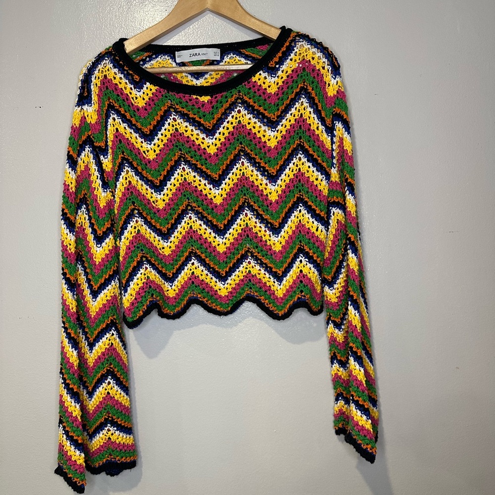 Zara Colorful Knit Chevron Sweater